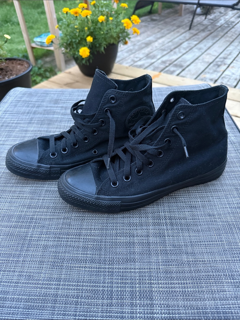 Converse Chuck Taylor All Star Monochrome Black High Tops W8.5/M6.5